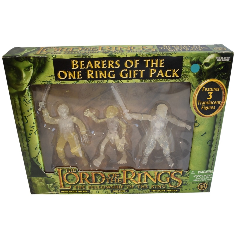 Toy Biz Lord of the Rings Bears of the One Ring Frodo, Bilbo, Gollum Translucent